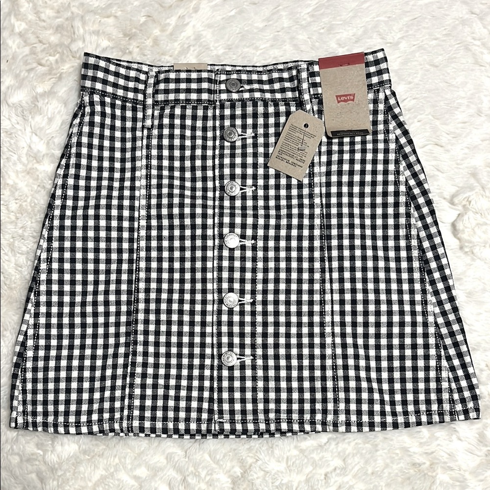 Levi's Black and White Checkered Skirt